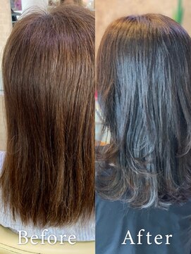 アークスヘアー 大人可愛い★暗髪でも透明感♪アッシュカラー×毛先カール