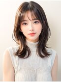 ひし形シルエットくびれヘア透け感前髪パーマ20代30代40代