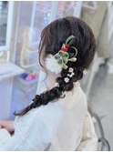 卒業式ヘアセット サイド編みおろし