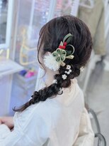 卒業式ヘアセット サイド編みおろし