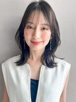 こなれミディ前髪こなれヘア似合わせカットくせ毛風カール