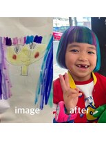 ガルボヘアー 桟橋店(garbo hair)&nbsp;派手髪　キッズカラー　パープル　ピンク　キッズブリーチ