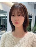大人ボブ銀座レイヤーカット有楽町ミディアムボブベージュ