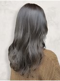 ミントアッシュグレージュカラーくすみカラー艶髪ロング