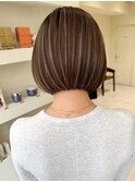 ハイライトバレイヤージュダブルカラーショートカット
