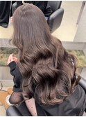 韓国 くびれロング レイヤー ワンホンヘア 小顔前髪