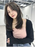 レイヤーカット　ワンカール　ベージュカラー