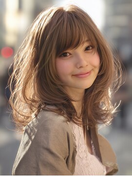 アルトリスト(Altruist Aging×HAIR&SPA) ★ダークアッシュ大人ガーリーボブ着物ミディアムレイヤーカット