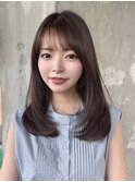 ミディアムレイヤー/20代30代40代/顔周りカット/大人可愛いヘア