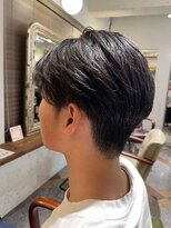 ムーン(moon)&nbsp;MEN’S/リバースセンターパート/ニュアンスパーマ/武蔵小杉