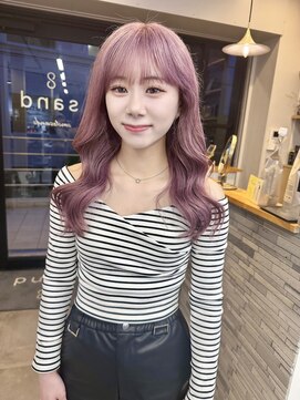サンドレオ 新宿店(sand Leo) ミディアムレイヤーカット/髪質改善/韓国/前髪/新宿/ブリーチ