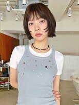 エンス 銀座(Ence)&nbsp;ダークパープル/レイヤーボブ顔周りレイヤー/ミルクブラウン銀座