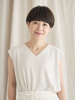 ヘアーサロン 6(hair salon) 丸みマッシュショート×パッツン前髪/黒髪