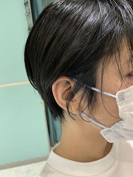 ミエルヘアーエスト 新宿店(mielhair est) イヤリングカラー×ディープブルー