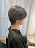 グレーベージュ大人可愛い30代40代50代透明感ショート個室美容室