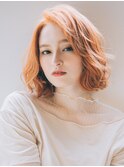 外国人風ルーズウェーブ/コーラルベージュ/フレンチガーリー