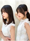 20代30代40代◎前髪パーマグレーベージュレイヤーロング黒髪