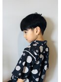 ツーブロソフトマッシュ男の子のキッズカット