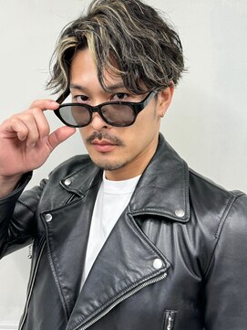 ヌーク 押上店(NooK) メンズミディアムパーママッシュウルフカット波巻きスパイラル