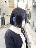 グレージュカラー/黒髪/ボブウルフ[表参道駅]