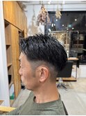 サイドパートツーブロックショート