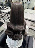 韓国 くびれロング レイヤー ワンホンヘア 小顔前髪