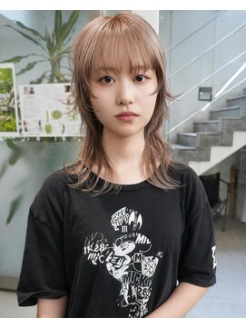 レコ 渋谷(LECO) ミルクティーグレージュウルフレイヤーカット