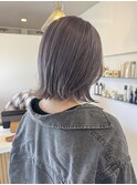 ボブ　ミルクティーベージュ　艶髪　髪質改善カラー　ショート