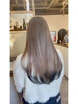 ブローチ(brooch)&nbsp;グレージュ＊エンドブラックカラー