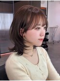 小顔黒髪レイヤーカット×アッシュカラー20代30代40代