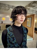 束 ボブウルフパーマ