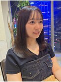 透明感シアーブラウン/レイヤーカット/顔まわりカット