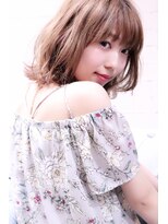 ホラン(HoLan)&nbsp;【HoLan】ベージュWカラーx波ウエーブxシースルーバング