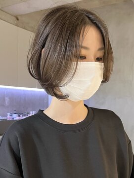 エリマ 調布(elima) 大人ショートボブ前髪なしココアベージュ韓国20代30代40代調布