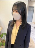 黒髪/ボブルフ/ネビージュ/小顔/ワンレン/ボブ/ショート/前髪