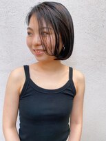 フェンヘアーアイス 中目黒(Fen.hair ici)&nbsp;小顔ストレートボブ黒髪グレージュダークアッシュモード
