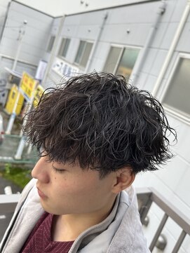 ビカムメンズヘアー 栄店(become men's hair) 【波巻きスパイラルパーマ×マッシュ】名古屋/栄/メンズ/眉毛