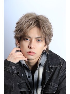 ネイビー(NAVY) センターパート ウルフ ハイトーン