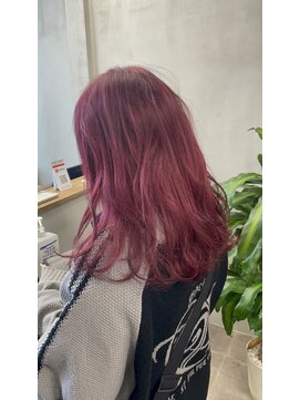 アレンヘアー 京橋店(ALLEN hair) ケアブリーチ/チェリーレッド