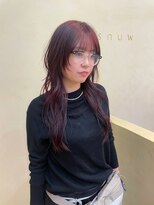 スニュウ(snuw)&nbsp;【snuw mina】レイヤーカット/ワインレッドカラー/伏見