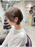大人ショートボブ丸みショートカットマッシュショート前髪あり