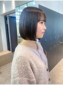 イメチェン外ハネボブ美髪ワイドバング/ショートボブ髪質改善