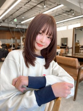 アンアミ オモテサンドウ(Un ami omotesando) 【Unami】小顔レイヤーミディアム×ショコラブラウン 北見勇樹