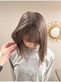 ケアブリーチミルクティーグレージュレイヤーカット韓国ヘア岡山