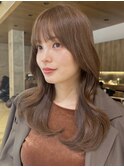 セミロング30代40代くびれヘアレイヤー前髪なし前髪あり表参道