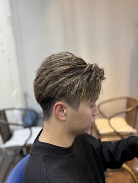 メッシュ、メンズカット、茶髪メッシュ