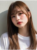 ストレートロング × シアーベージュ