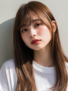 ストレートロング × シアーベージュ