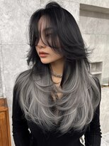 ネハス(nehus.)&nbsp;インナーカラー/バレイヤージュレイヤーカット/ウルフカット