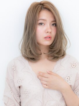 カバーヘア ブリス 川口(COVER HAIR bliss) ミルクティーアッシュミディアムレイヤーカットX川口20代30代